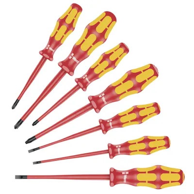 Obrázok produktu pre Wera 051-35961001 Sada skrutkovačov 160 iSS/7 Kraftform Plus 100, červená/žltá