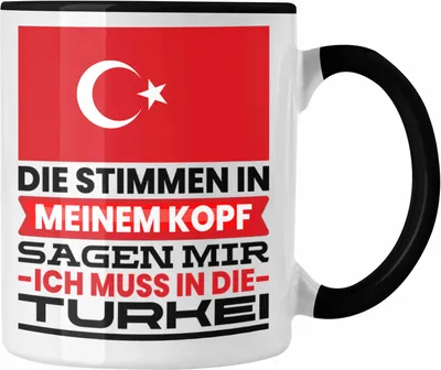 Produktbild von Trendation - Türkei Tasse Geschenk für Türken Geburtstag Urlaub Geschenkidee Ich Muss Gar Nix Ich Muss Nur in Die Türkei (Schwarz)