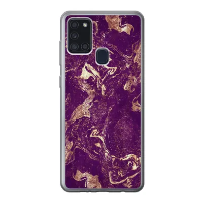 Produktbild von MuchoWow® Handyhülle Schutzhülle Hülle für Samsung Galaxy A21s Naturstein - Kalkstein - Gold Silikon Softcase Handy Hülle - Hartschale