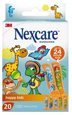 Immagine prodotto di Nexcare™ Happy Kids cerotti, 19 mm x 72 mm, 20/confezione | confezione (1 pezzo)