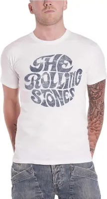 Produktbild von The Rolling Stones - "70s" T-Shirt Logo für Herren/Damen Uni RO787 (S) (Weiß)