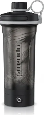 Immagine prodotto di Arendo protein shaker elettrico, protein shaker 700 ml, richiudibile, lavabile in lavastoviglie, tazza di miscelazione, maniglia per il trasporto, senza BPA, per viaggi, yoga, fitness, sport, nero