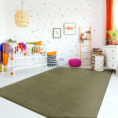 Produktbild von TT Home Teppich Kinderzimmer Waschbar Rutschfest Kinderteppich Junge Mädchen Weich Pastell Größe 80 cm Rund
