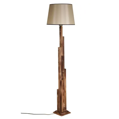 Produktbild von Opviq, Kule- Kule Yanık Ahşap Lambader Pramit 15LUN, Braun, Stehlampen, 21 x 21 cm, Tannenbaumkörper