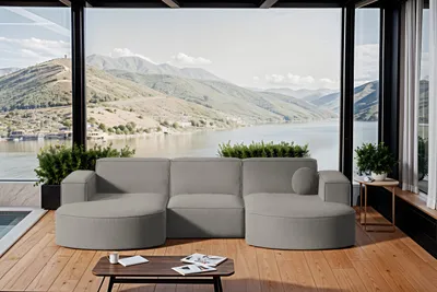 Produktbild von Kaiser Möbel Gartenmöbel Ecksofa,Couch ,Sofa U-Form Garten Modena Studio U Patio Hellgrau