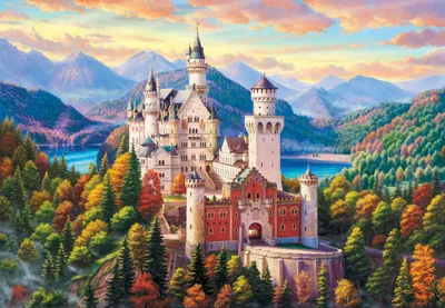 Produktbild von Bluebird Puzzle Puzzle Castle in the Mountains 1000 Teile Karton