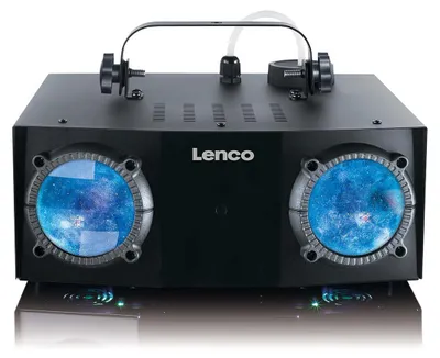 Produktbild von Lenco LFM-110BK - 2-in-1 Partymaschine mit Dual-Matrix-RG 8-Lichtern und Nebelmaschine