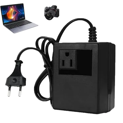 Produktbild von Spannungswandler 220V→110V, 200W Reiseadapter, EU-zu-US Transformator für Handys, Tablets & kleine Geräte, sicher & kompakt