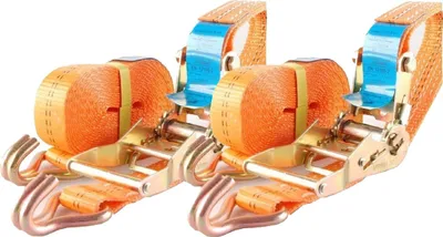 Produktbild von 2x Profi Ratschen Spanngurt Spanngurte Zurrgurt 2-tlg 5m 2t 2to 2000kg ORANGE