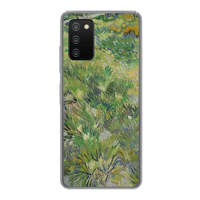 Produktbild von MuchoWow® Handyhülle Schutzhülle Hülle für Samsung Galaxy A03s Grasige Wiese mit Blumen und Schmetterlingen - Vincent van Gogh Silikon Softcase Handy Hülle - Schutz