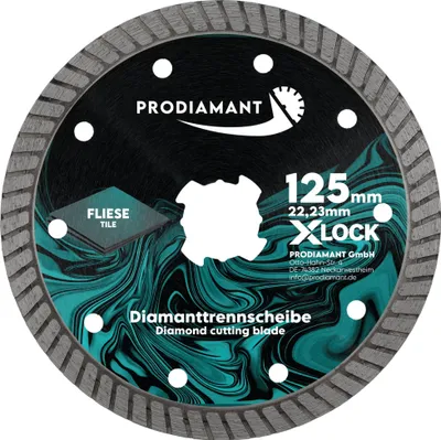 Produktbild von PRODIAMANT X-LOCK Turbo Diamanttrennscheibe 115mm - Fliese, Feinsteinzeug,