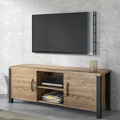 Produktbild von Masseno TV-Schrank OLIVIERO 147 cm Fernsehschrank mit 2 Türen TV-Lowboard für Wohnzimmer Modern 147x43x57 cm Braun / Braun