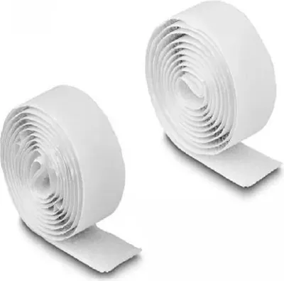 Produktbild von DeLOCK Klettband selbstklebend mit Haft- und Flauschband L 1 m x B 20 mm weiß, Weiß, 20 mm, 1000 mm, 1 m, 1 Stück(e), Polybag
