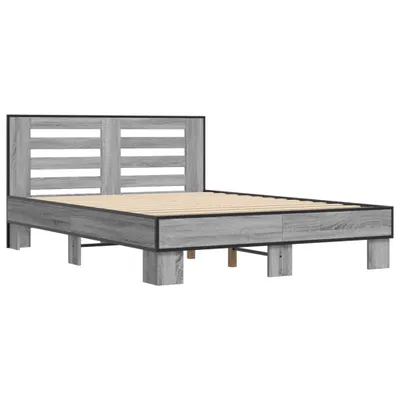 Produktbild von Bettgestell Grau Sonoma 120x200 cm Holzwerkstoff und Metall