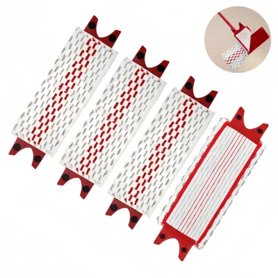Produktbild von 4 Stück Bodenwischer Ersatzbezug, Wischmopp Bezug für vileda und ultramax, 2-in-1 Wischbezug Bodenwischer aus Mikrofasern für Alle Hartböden