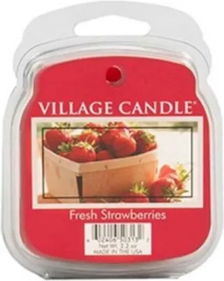 Produktbild von Village Candle Duftwachs Frische Erdbeeren 3 x 8 x 10,5 cm rot