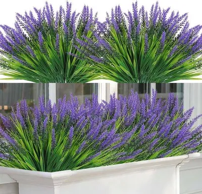 Immagine prodotto di Lavanda artificiale Fiori artificiali Viola Piante artificiali da esterno per balconi Arbusti