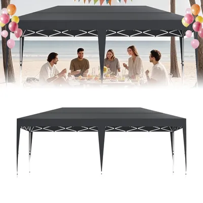 Pavillon 3x6 M Wasserdicht & Stabil – Faltpavillon Mit 6 Seitenteilen, UV-Schutz 50+, Höhenverstellbar (blau)