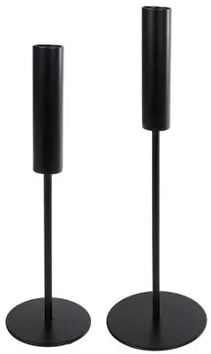 Obrázek produktu pro Sada dvou kovových stolních lamp, 25 cm a 30 cm, kulaté, černé, moderní dekorace