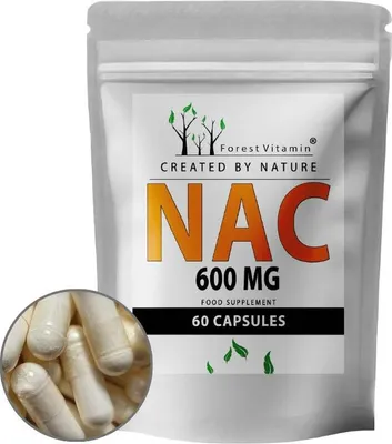 Produktbild von NAC 600mg - 60 Kapseln - N-acetyl L-cystein - Aminosäure - Forest Vitamin