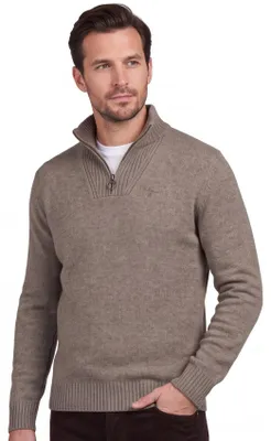 Produktbild von Barbour Pullover Stehkragen beige einfarbig Wolle