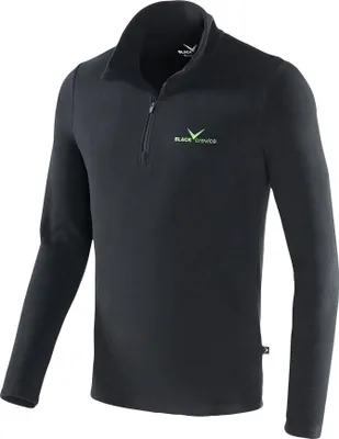 Produktbild von BLACK CREVICE - Herren Fleece Pullover > 170g/m2 | Farbe: Schwarz/Grün | Größe: L
