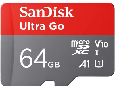 Immagine prodotto di SANDISK 64 GB Ultra Go, scheda Micro SDXC + adattatore SD (per smartphone Android)