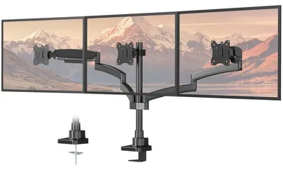 Immagine prodotto di Supporto monitor triplo - da 17 a 32 pollici - 10 kg per braccio - VESA 75 e 100 - Nero
