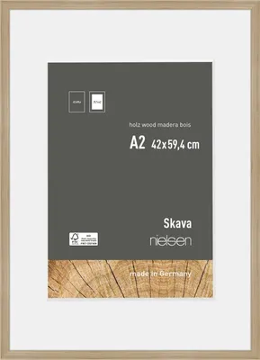 Produktbild von nielsen Holz Bilderrahmen Skava Eiche, 42,0 x 59,4 cm (A2) - mit Passepartout 29,7x42 cm (A3) cm