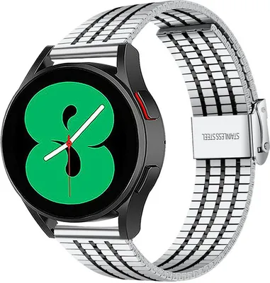 Produktbild von Strap-it Luxus-Uhrenarmband aus Edelstahl – Samsung Galaxy Watch 7 (40 & 44 mm) / Watch 6 (Classic) / Watch 5 (Pro) / Watch 4 (Classic) / Watch FE – Metallarmband Galaxy Watch/schwarz