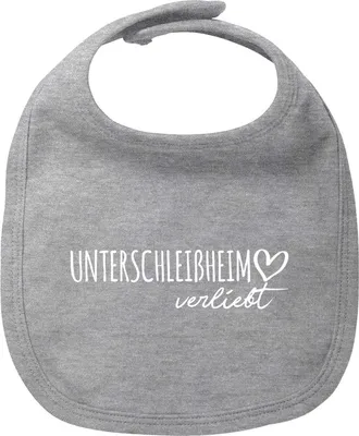 Produktbild von Huuraa Baby Lätzchen Unterschleißheim verliebt Heather Grey Klettverschluss  Baumwolle Latz Geschenkidee
