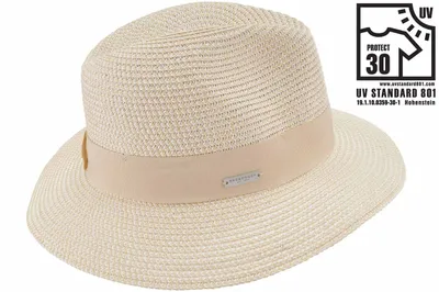 Seeberger knautschbarer Borten-Sommerhut Fedora mit UV-Schutz 30 in beige
