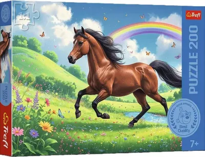 Image de TREFL Puzzles 200 Le cheval majestueux / Famille Treflik 13355