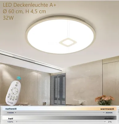 Produktbild von 2108-Ø 60WJ LED Deckenleuchte mit Fernbedienung Lichtfarbe/ Helligkeit einstellbar