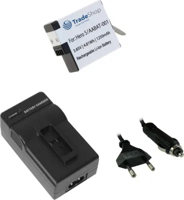 Produktbild von Set-Angebot: Ladegerät für 025416 421850 AHDBT-701 AHDBT-801 GOP004 IEC 62133 IS 16046 R-41047830 Hero 7 White
