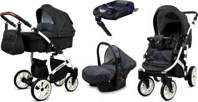 Obrázek produktu pro BabyLux® Optimal | Kocárek 4v1 Set | Black Flex | Kombinovaný kocárek | Sada kocárku | Isofi