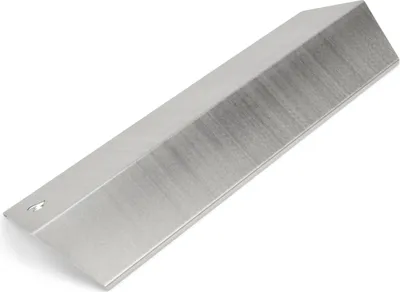 A single stainless steel grill heat shield is shown on a white background.