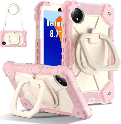 Produktbild von Hülle für Xiaomi Redmi Pad SE 8.7" 4G 2024 Robuste Tragbare Schutzhülle mit Ständer, Handgurt und Schultergurt Pink