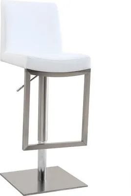 Produktbild von Miliboo - Barhocker zeitgenössisches Design Metall und PolyurethanWeiß - KYLE