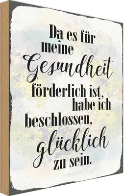 Produktbild von vianmo Holzschild 18x12 cm Gesundheit glücklich sein Spruch Zitat