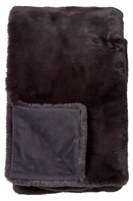 Produktbild von Dutch Decor Wohndecke Kunstfell Zinzi 140x180 cm Schwarz