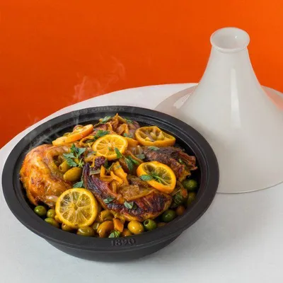 Image de Tajine en fonte - LA FONDERIE 1890 - ASILAH - Ø 29 cm - Tous feux dont induction - Couvercle céramique - Beige