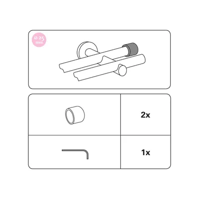 Produktbild von Gardinia Endkappe für Ø 25 mm edelstahl-optik cm