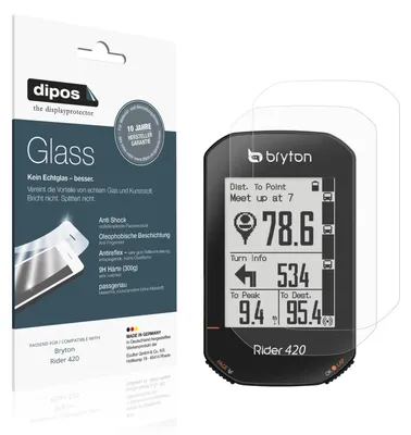 Immagine prodotto di 2x Pellicola Protettiva per Bryton Rider 420 Protezione opaco Vetro Flessibile 9H dipos