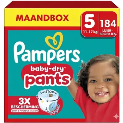 Produktbild von Pampers Baby-Dry Pants Windelhosen Größe 5 - 184 Windelhosen (11-17 kg) - Vorteilspackung