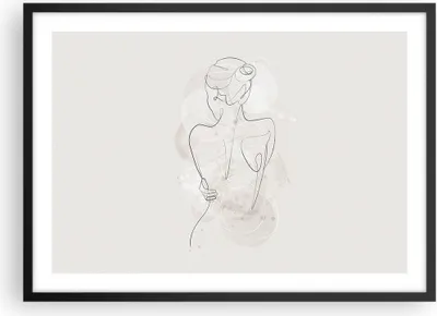 Produktbild von Gerahmtes Poster - Schwarzer Rahmen - Frau Rücken Rücken - 70x50 cm - Wand Bild - Wanddeko - Wandbilder - Kunstposter - Wandposter - Bilderrahmen - Bilder - Kunstdruck - P2BAA70x50-5090