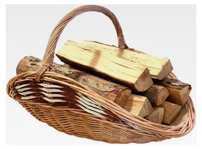 Produktbild von Weide-Kaminholzkorb mit Jute 60 x 34 cm