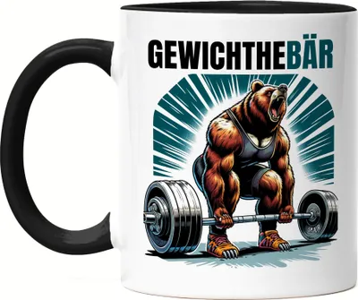 Produktbild von Gewichthebär Bären Tasse Schwarz - Humorvolles Gewichtheber Geschenk