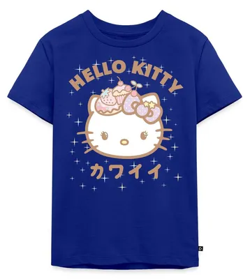 Produktbild von Spreadshirt Hello Kitty Kawaii Stil Kinder Premium T-Shirt, 110/116 (4 Jahre), Royalblau