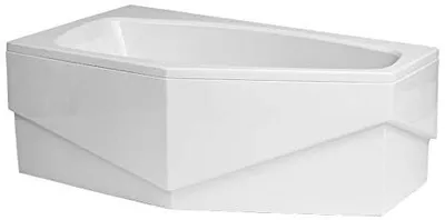 Produktbild von BADLAND Eckbadewanne Badewanne Marika LINKS 140x80 mit Acrylschürze, Füßen und Ablaufgarnitur GRATIS